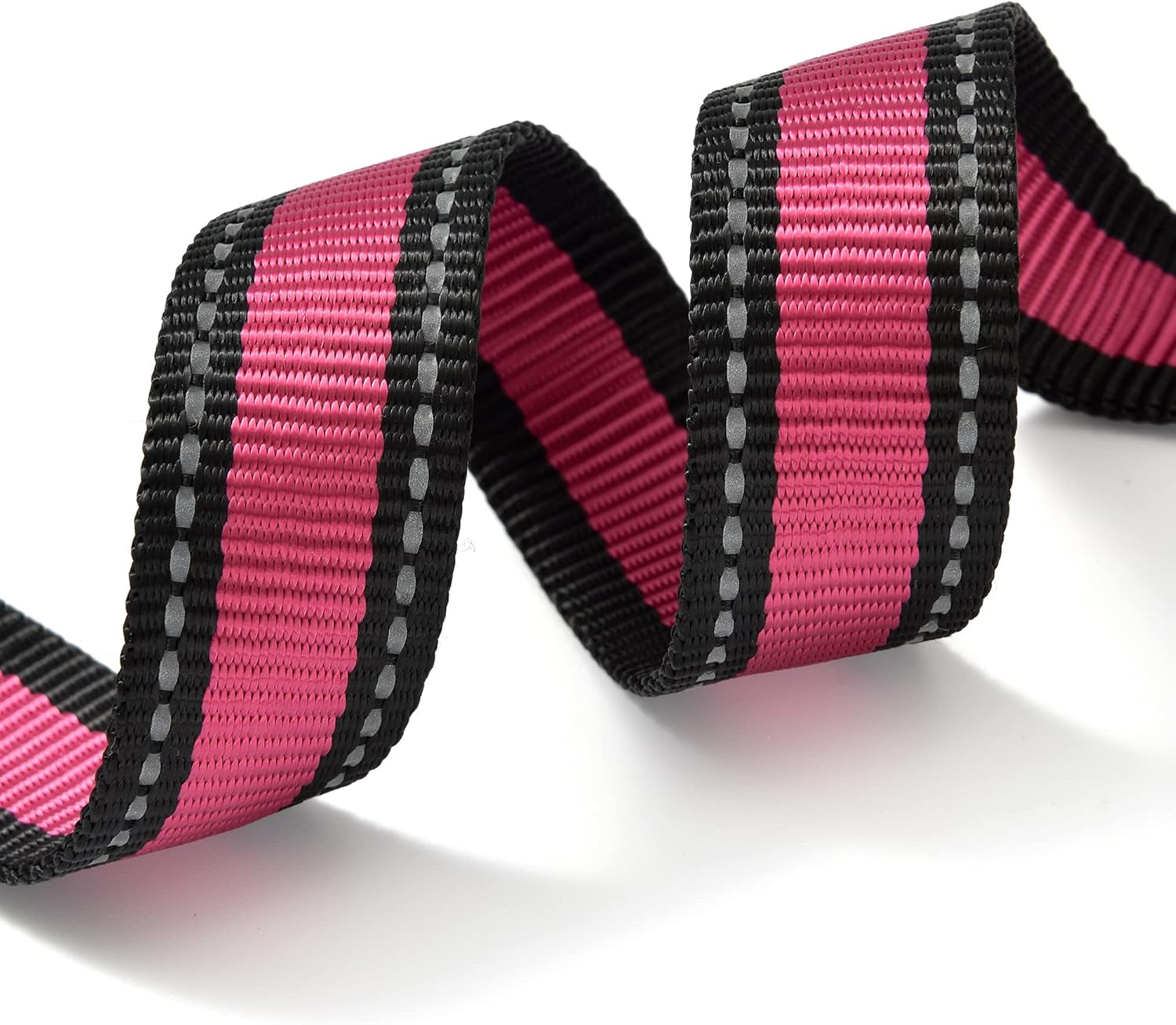 Dog Collar | Reflective 3M Stripe with Nylon Band (Blue/Pink, Medium (Pack of 2))