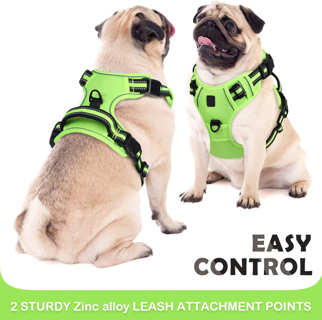 Waldseemuller Adjustable No Pull Dog Harness - Perfect Fit for Medium to Large Dogs, Easy Walk Design with Reflective Straps and 4 Buckles