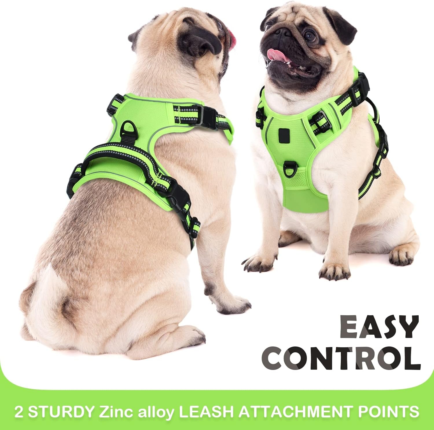 Waldseemuller Adjustable No Pull Dog Harness - Perfect Fit for Medium to Large Dogs, Easy Walk Design with Reflective Straps and 4 Buckles