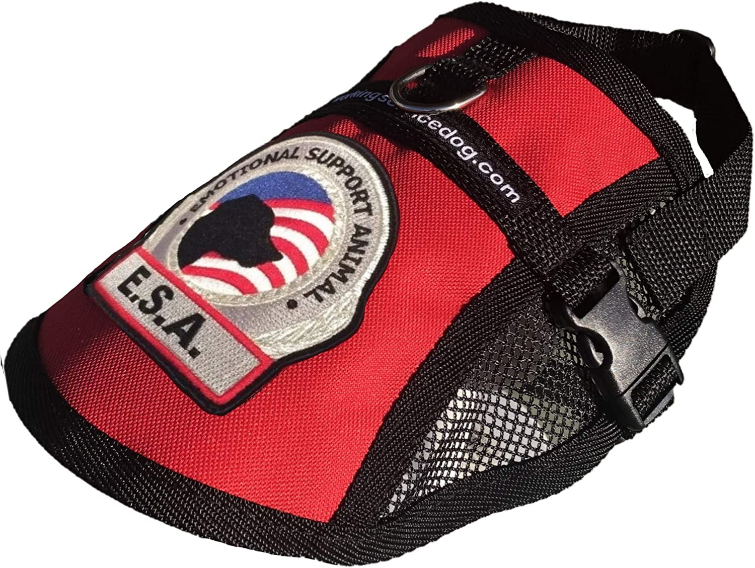Ultimate Comfort and Support: Premium Emotional Support Dog Vest with Mesh Cooling Panel - Includes 5 Federal Law ESA Handout Cards (For 18" - 22" Girth, Vibrant Red)