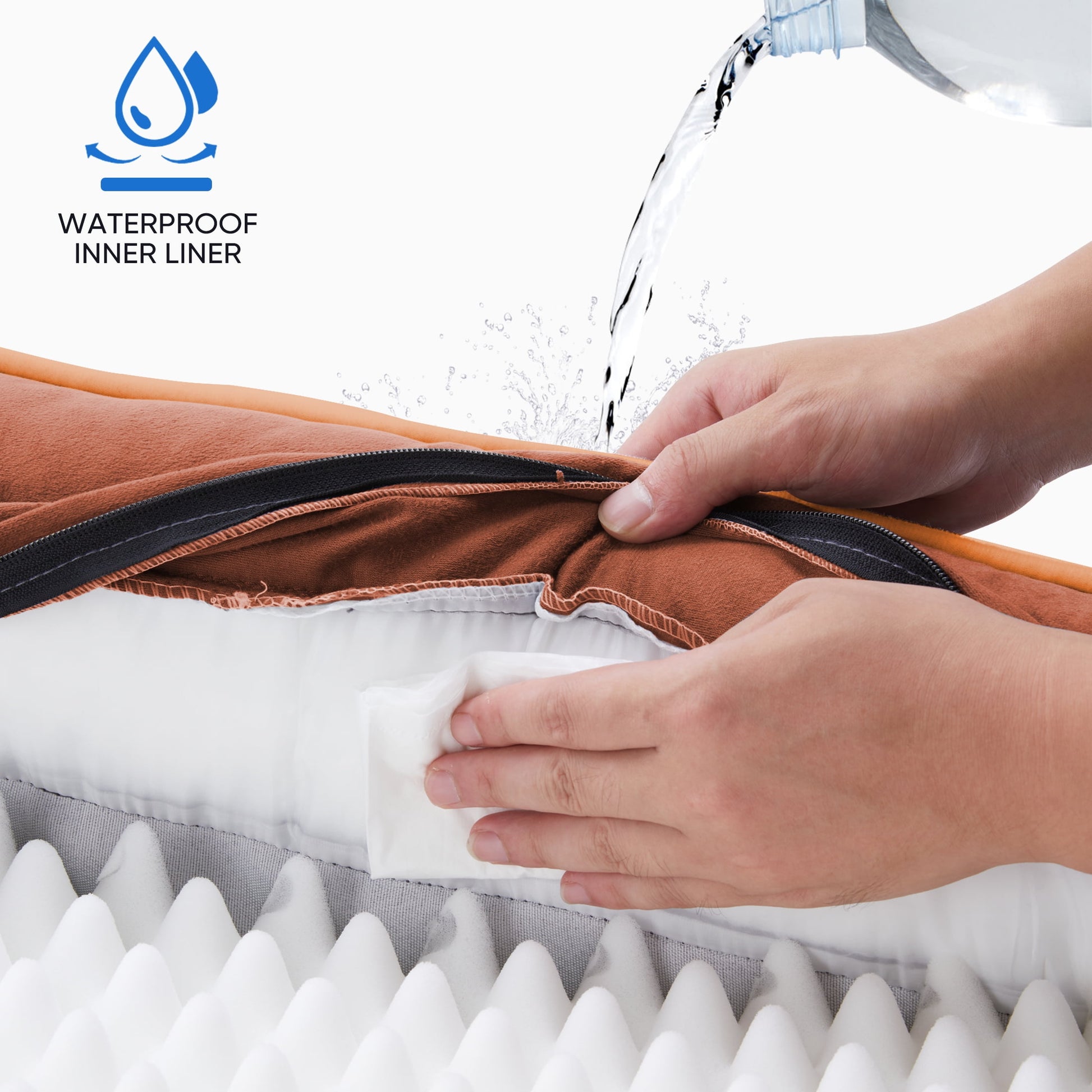 Cozy Orthopedic Dog Sofa Bed - 24"x18" Small Memory Foam Pet Couch with Removable Washable Cover in Brown