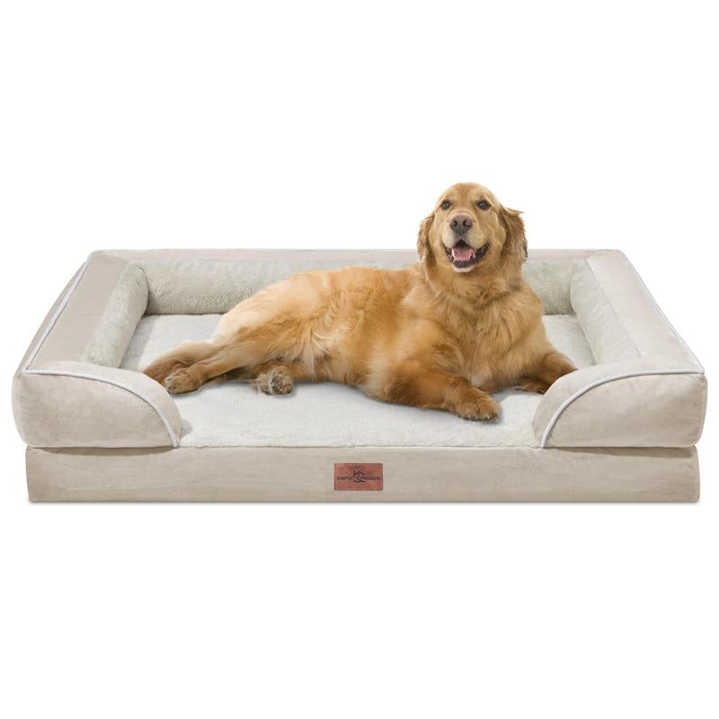 Large Dog Beds Waterproof Orthopedic Foam Dog Beds for Large Dogs Sofa Comfy Pet Bed with Washable Removable Cover & Non-Slip Bottom