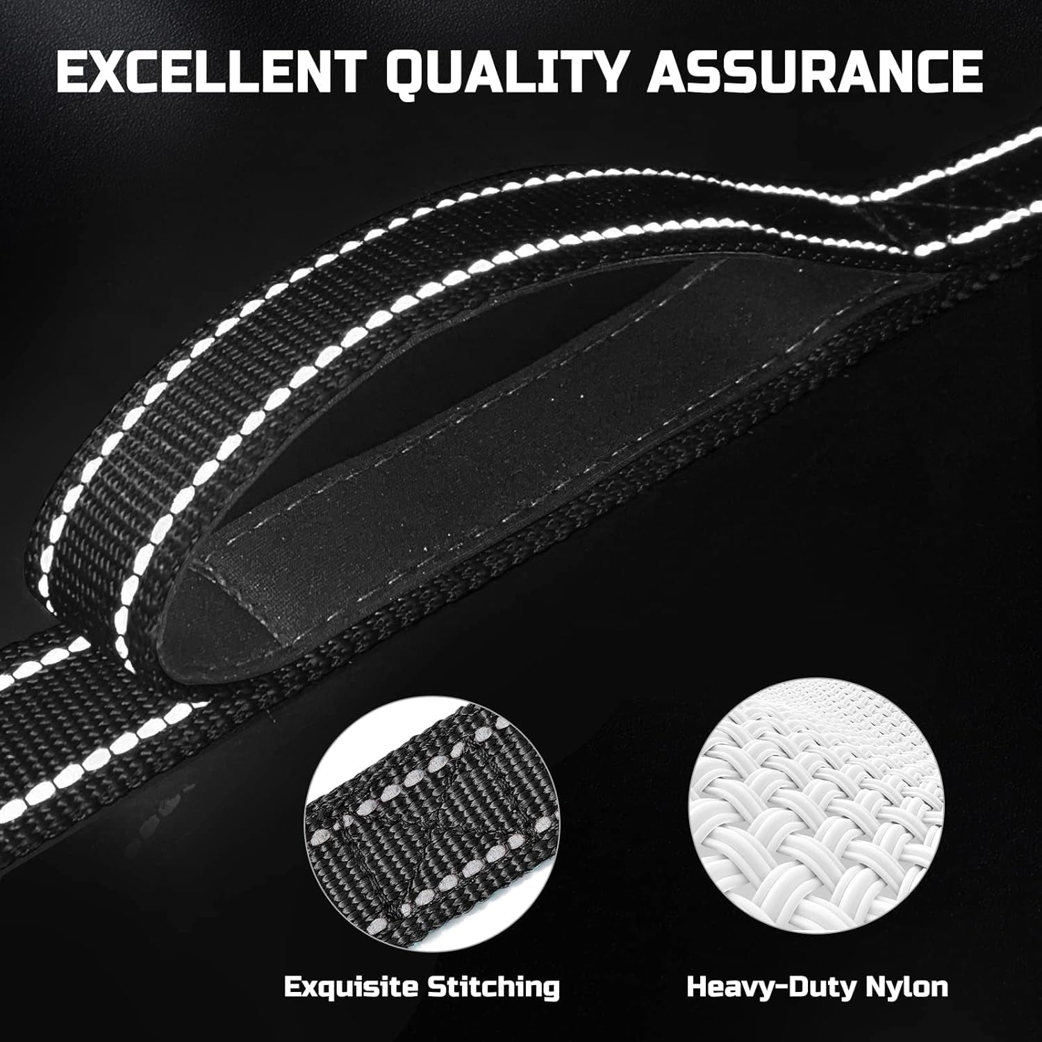 Ultimate 5Ft Heavy Duty Dog Leash with Dual Padded Handles – Perfect for Training and Safety with Reflective Accents for All Breeds