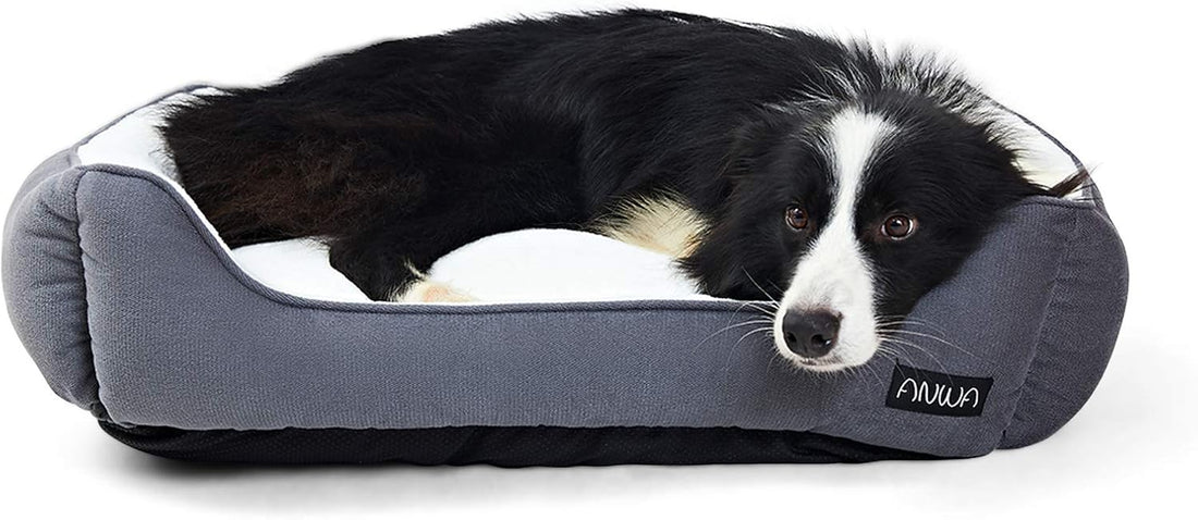 Luxurious Deep Grey Dog Bed for Medium Dogs - Washable, Travel-Friendly Comfort for Your Furry Friend