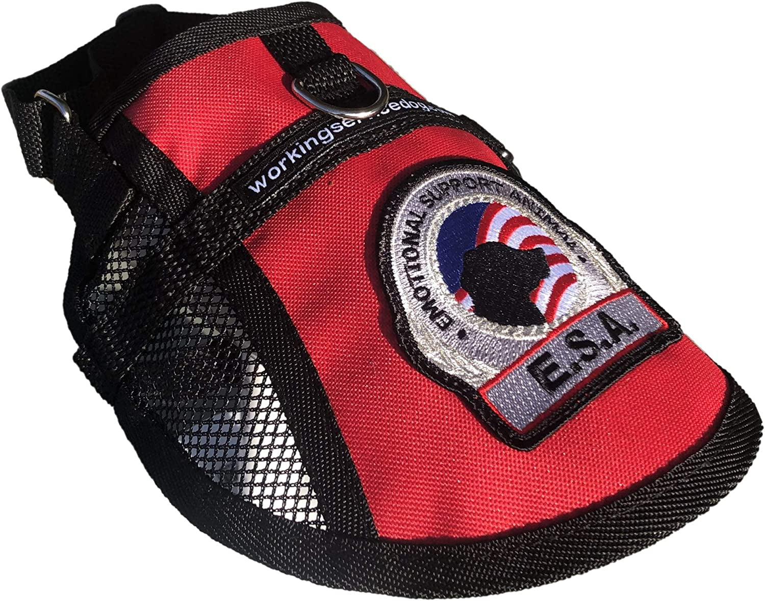 Ultimate Comfort and Support: Premium Emotional Support Dog Vest with Mesh Cooling Panel - Includes 5 Federal Law ESA Handout Cards (For 18" - 22" Girth, Vibrant Red)