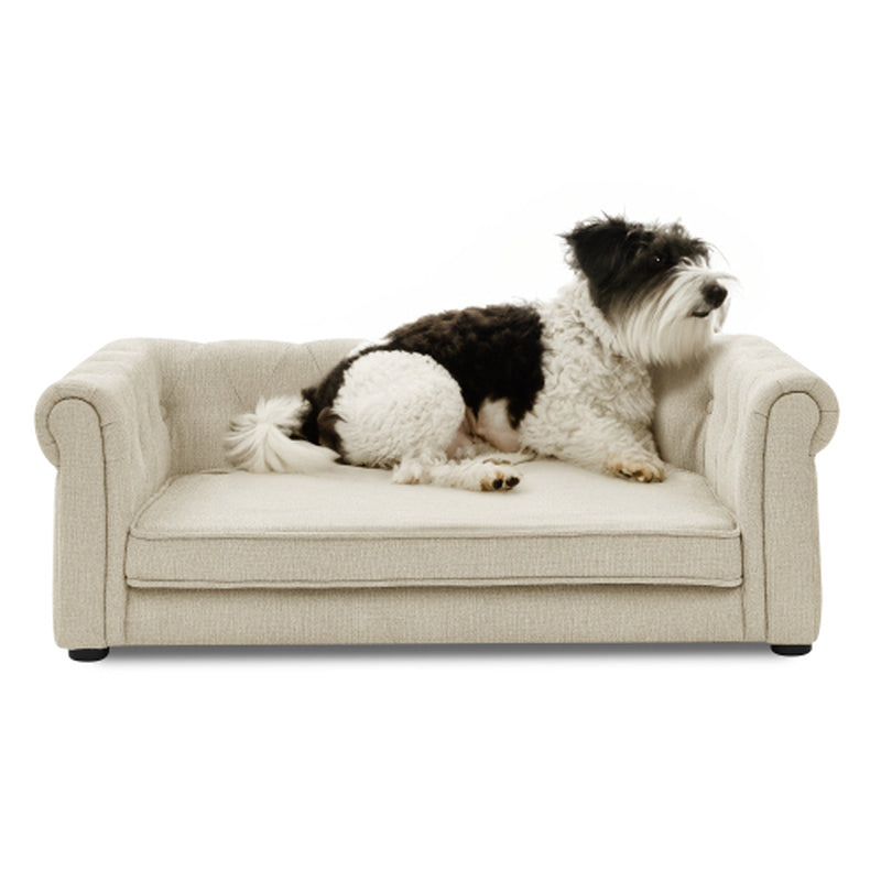 Luxurious Beige Rectangular Pet Bed - Perfect for Medium and Large Dogs