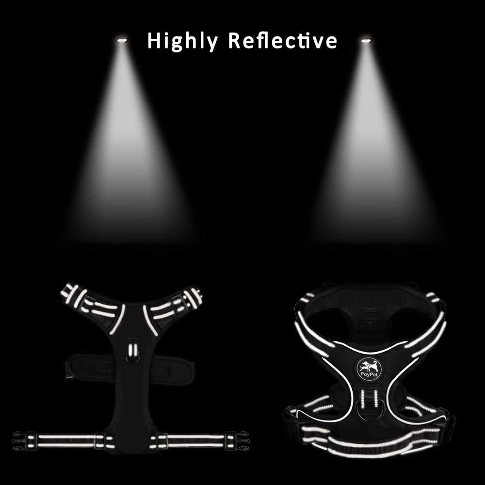 Ultimate No Pull Dog Harness - Adjustable, Reflective & Comfortable Vest for All Breeds (Purple, Medium)