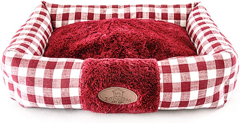 Luxurious Large Cat & Dog Bed - Plush, Machine Washable, Slip-Resistant Comfort for Your Furry Friends