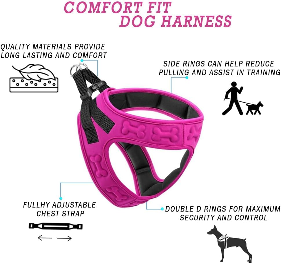 Ultimate Comfort Fit Dog Harness - Soft Padded, No Pull Design with Adjustable Buckles for Small to Large Dogs - Perfect for Walking, Jogging, and Training