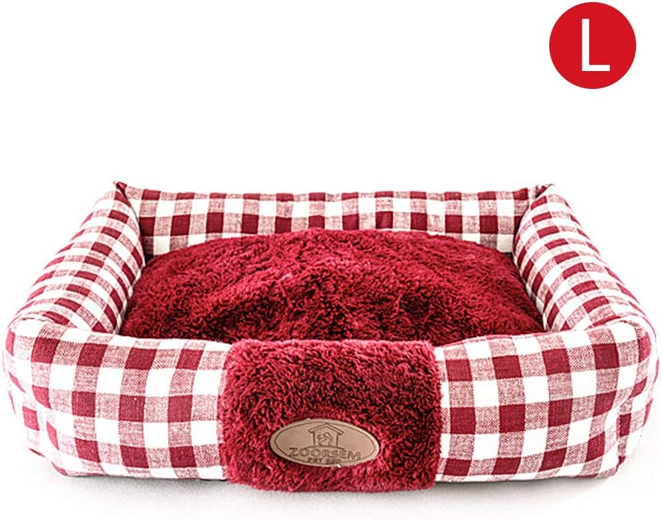 Luxurious Large Cat & Dog Bed - Plush, Machine Washable, Slip-Resistant Comfort for Your Furry Friends