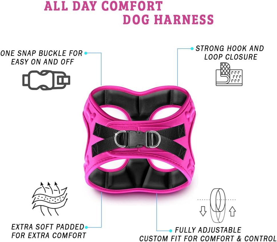 Ultimate Comfort Fit Dog Harness - Soft Padded, No Pull Design with Adjustable Buckles for Small to Large Dogs - Perfect for Walking, Jogging, and Training