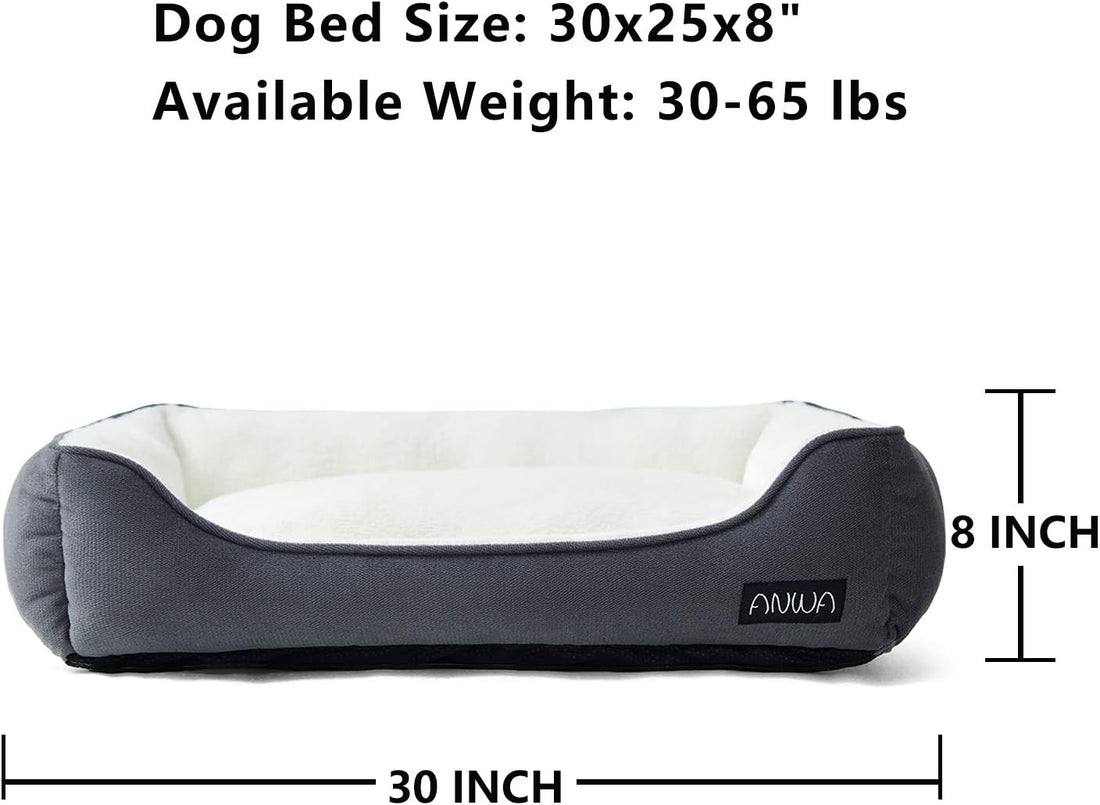 Luxurious Deep Grey Dog Bed for Medium Dogs - Washable, Travel-Friendly Comfort for Your Furry Friend