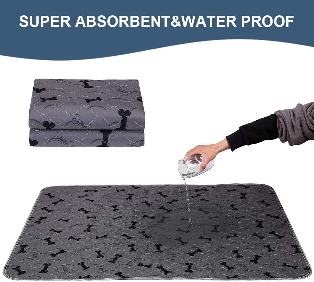 Ultimate Washable Dog Pee Pads with Free Grooming Gloves - Non-Slip, Super Absorbent, and Reusable for Potty Training and Playpens