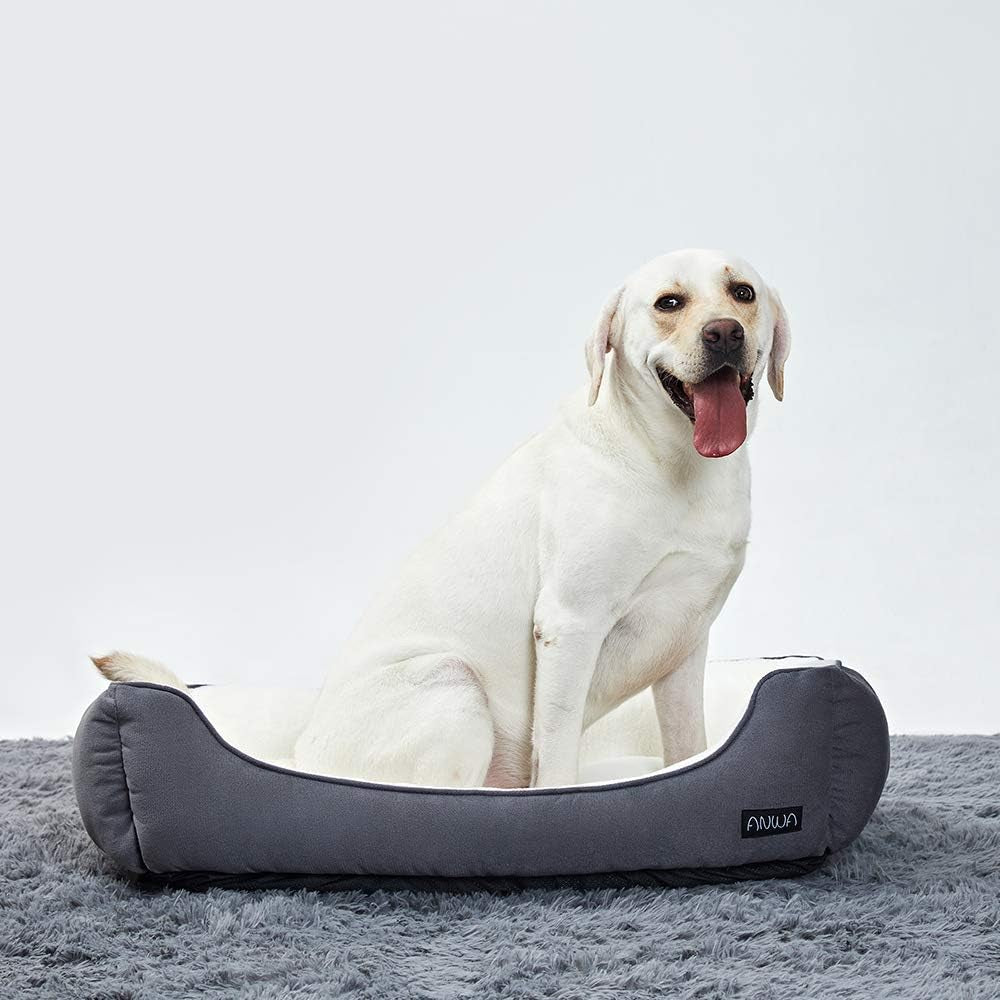Luxurious Deep Grey Dog Bed for Medium Dogs - Washable, Travel-Friendly Comfort for Your Furry Friend