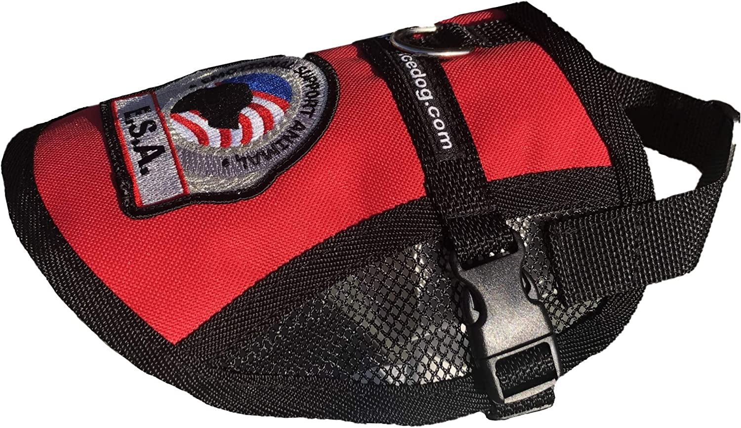Ultimate Comfort and Support: Premium Emotional Support Dog Vest with Mesh Cooling Panel - Includes 5 Federal Law ESA Handout Cards (For 18" - 22" Girth, Vibrant Red)
