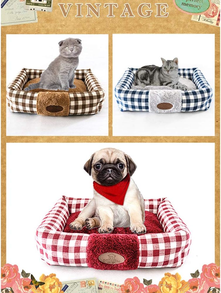 Luxurious Large Cat & Dog Bed - Plush, Machine Washable, Slip-Resistant Comfort for Your Furry Friends