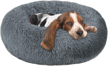 Cuddler Dog Bed - Soft Faux Fur Donut Pillow Design | Machine Washable & Non-Slip | Perfect for All Breeds