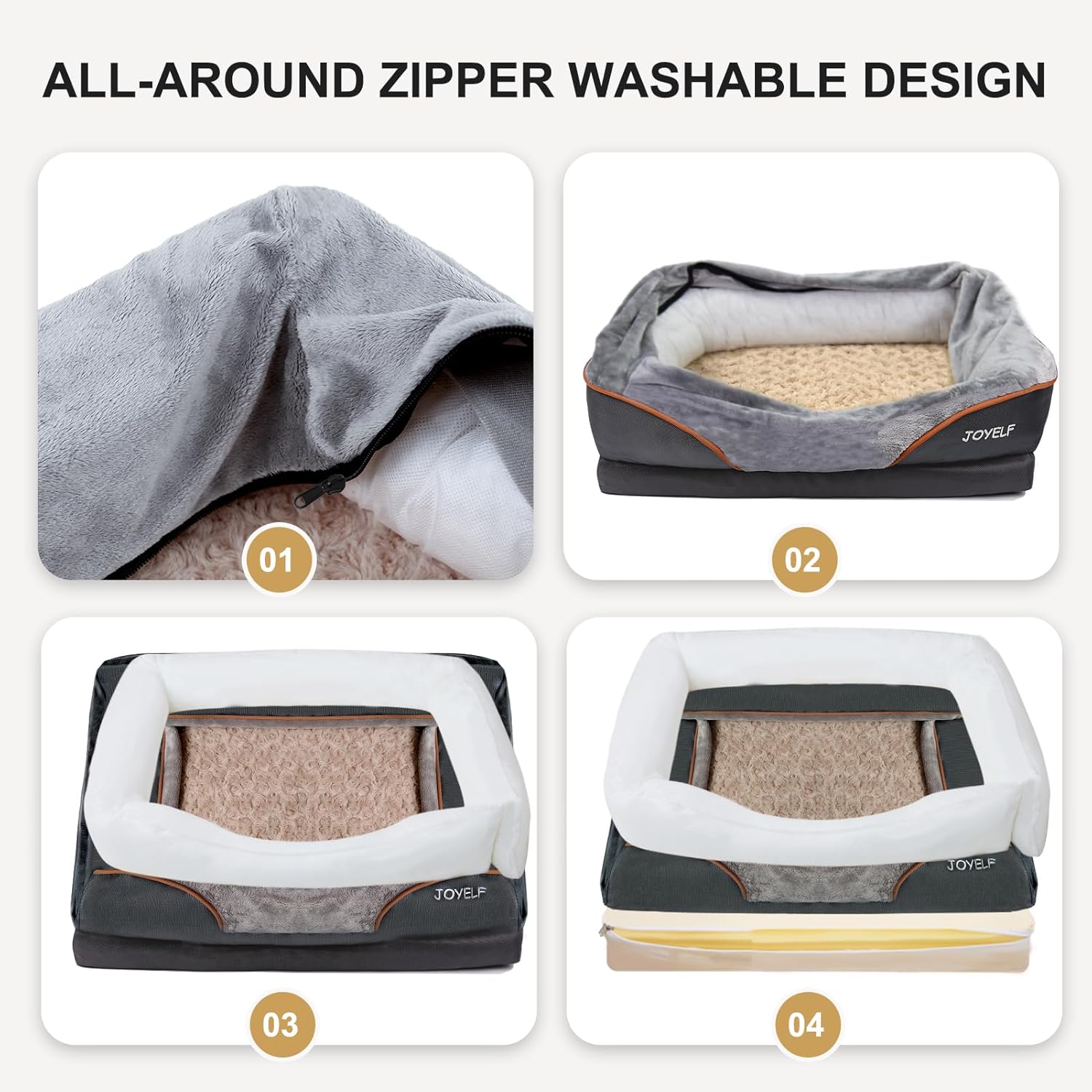 Luxurious Large Memory Foam Dog Bed - Orthopedic Comfort with Removable Washable Cover & Bonus Squeaker Toy