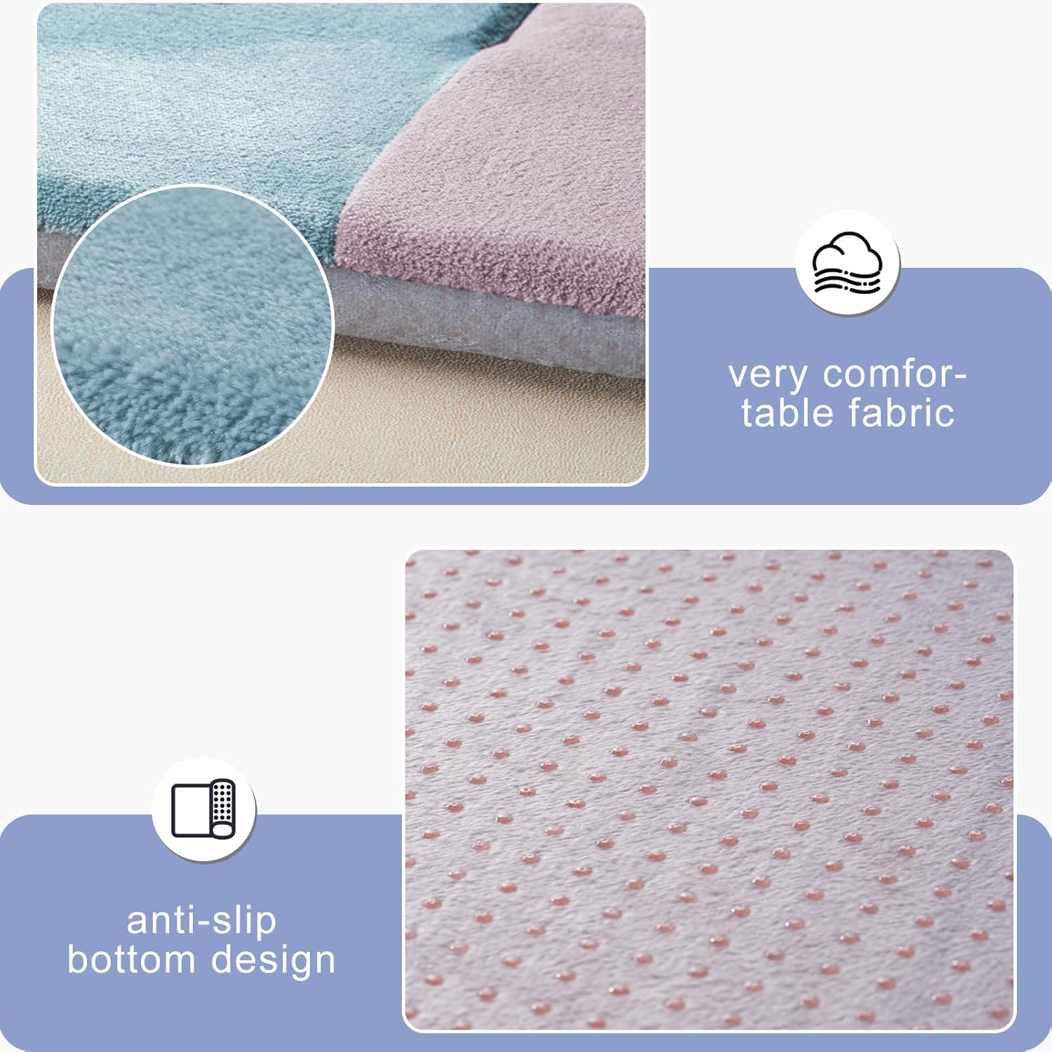 Ultimate Comfort Large Dog Bed Crate Pad - Washable Non-Slip Mattress for All Breeds in Stylish Mix Lilac Grey