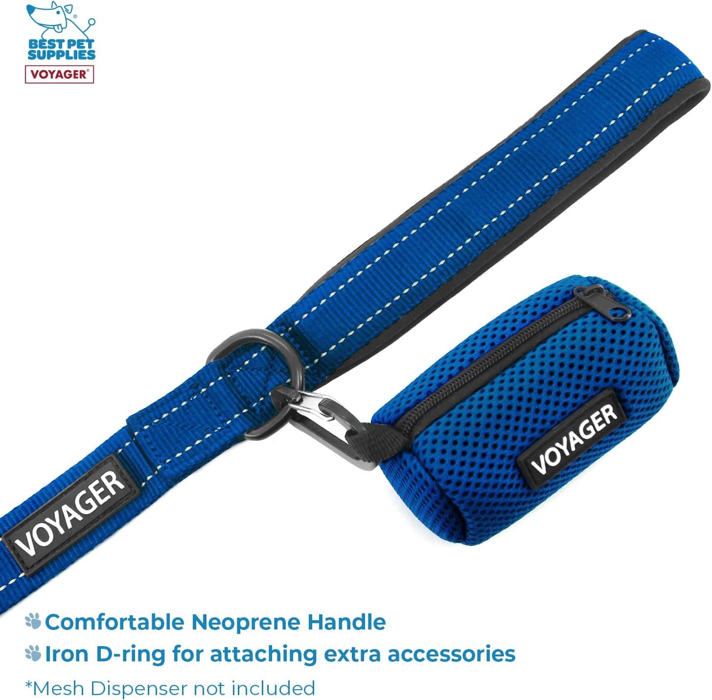 Voyager Step-In Air All Weather Mesh Harness & Reflective Leash Set - Perfect for Small to Large Dogs and Cats - Royal Blue XXS