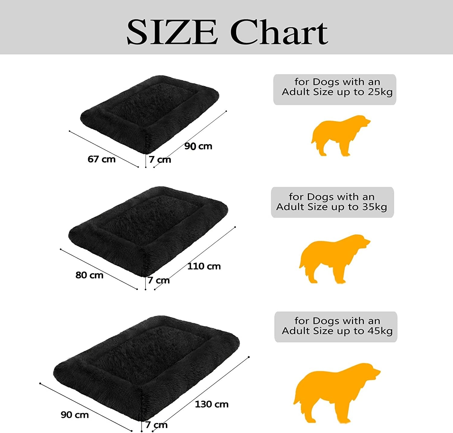 Luxurious Calming Dog Bed - Plush Faux Fur Mat with Non-Slip Bottom for Medium to Large Dogs and Cats