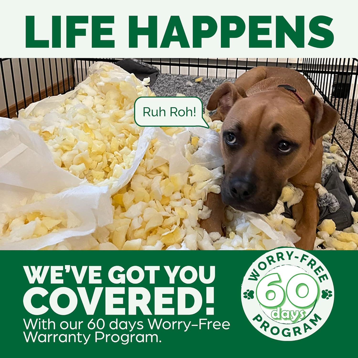 Luxurious Pillow Dog Bed for Large & Medium Dogs with Removable Bolsters & Washable Cover - Plush Diamond Brown Comfy Couch Sofa