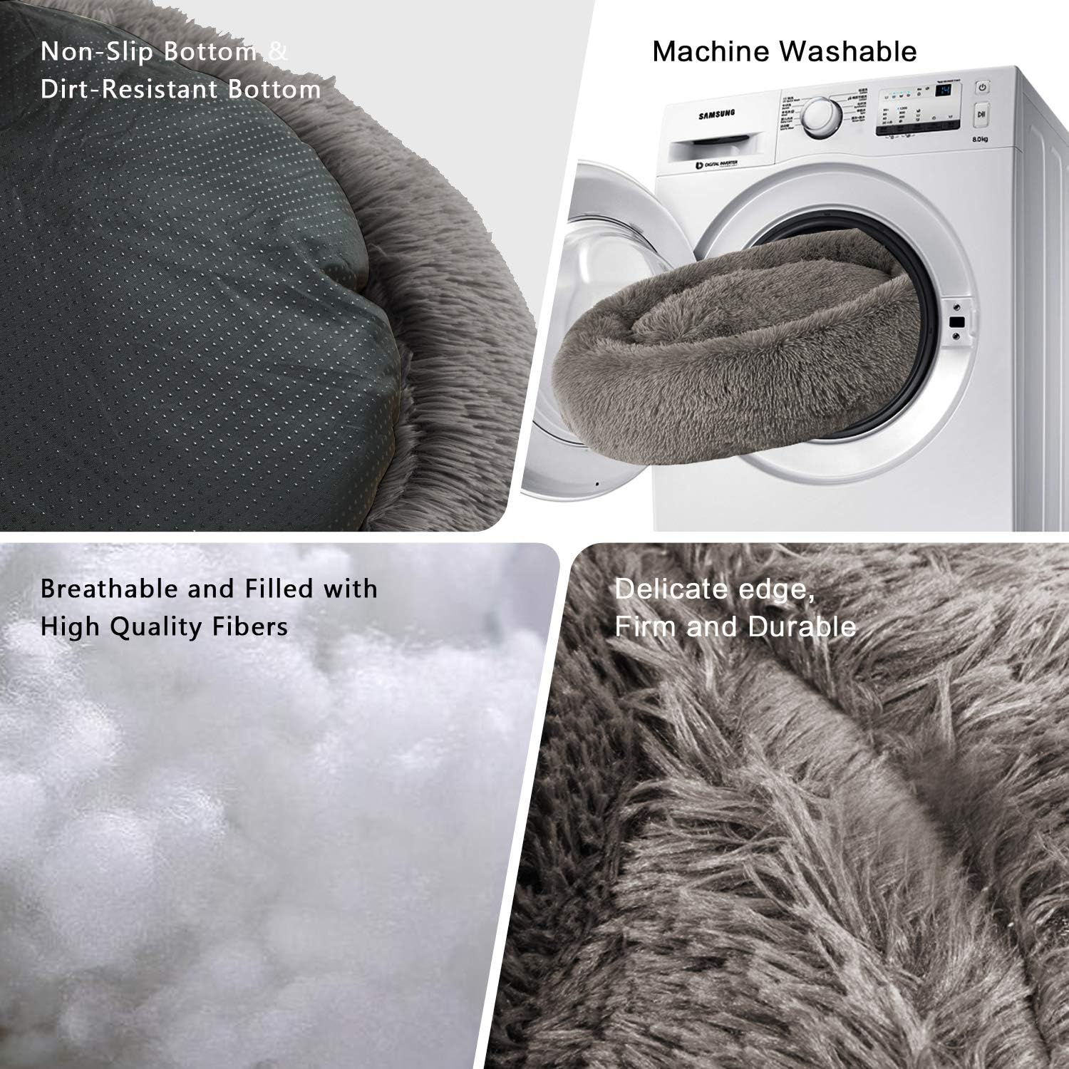 Indulge Your Pet with the Fluffy Luxe Bed - Anti-Slip, Waterproof, and Machine Washable in 5 Stylish Colors!
