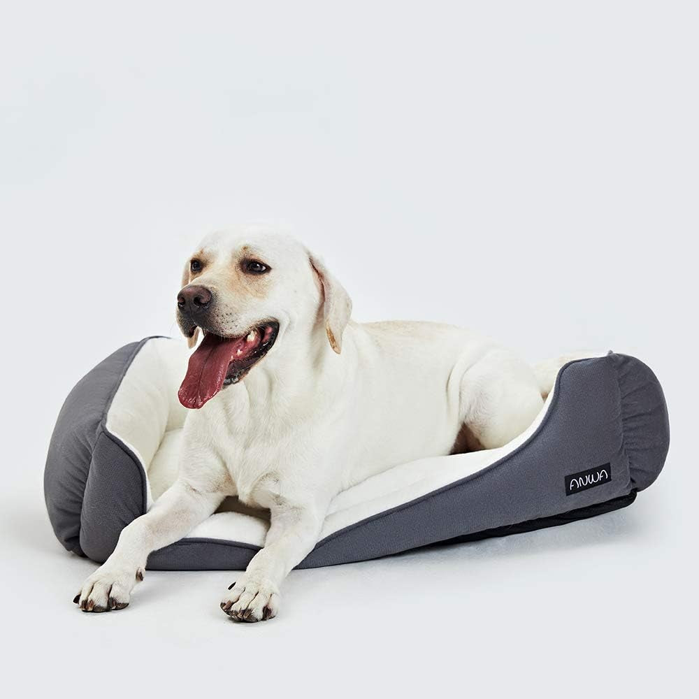 Luxurious Deep Grey Dog Bed for Medium Dogs - Washable, Travel-Friendly Comfort for Your Furry Friend