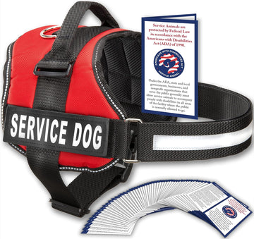 Ultimate Service Dog Vest - Bright Red Harness with Reflective Patches, Comfortable Mesh Design & Versatile Features for All Breeds