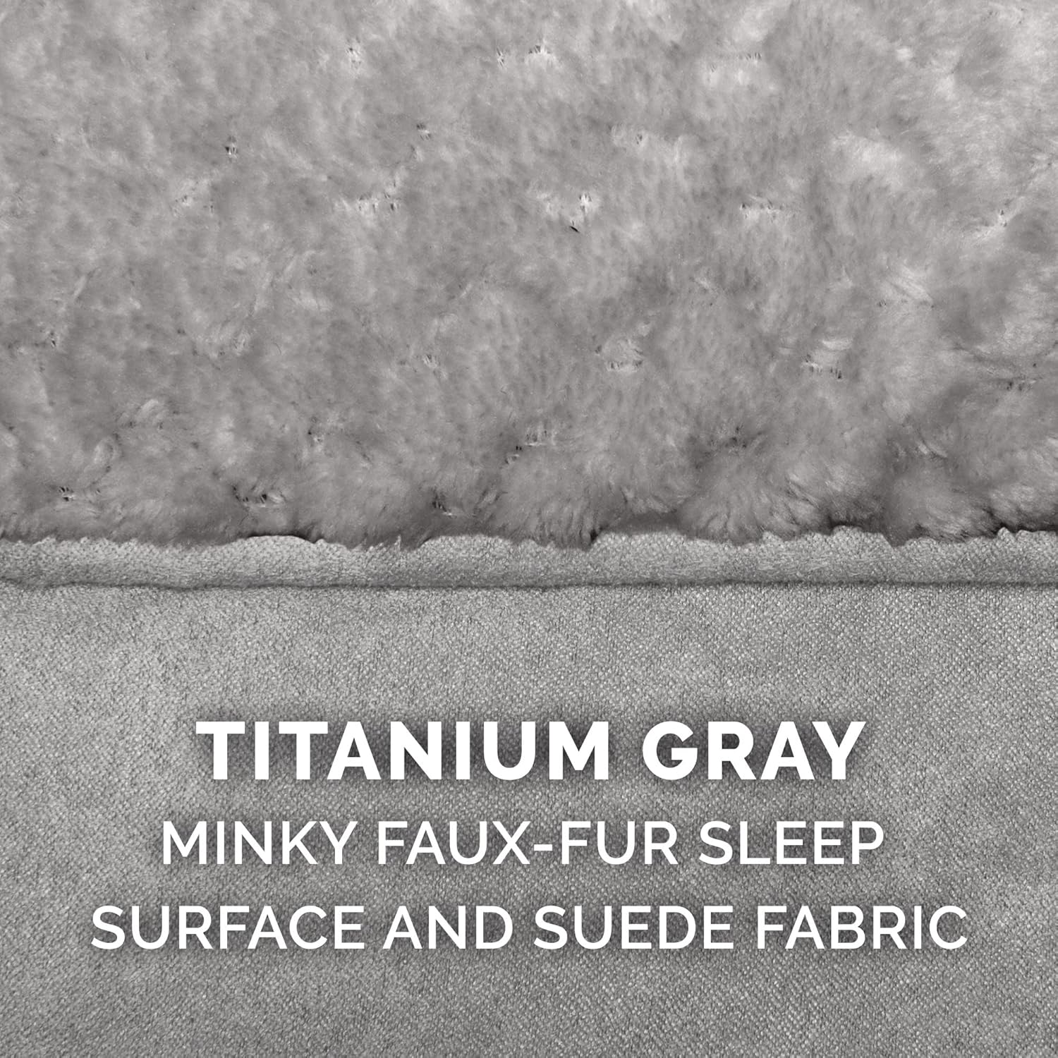 Luxurious Orthopedic Dog Bed with Removable Washable Cover - Perfect for Medium & Small Dogs Up to 35 lbs - Soft Minky Plush & Suede Pillow Top in Stylish Titanium Gray