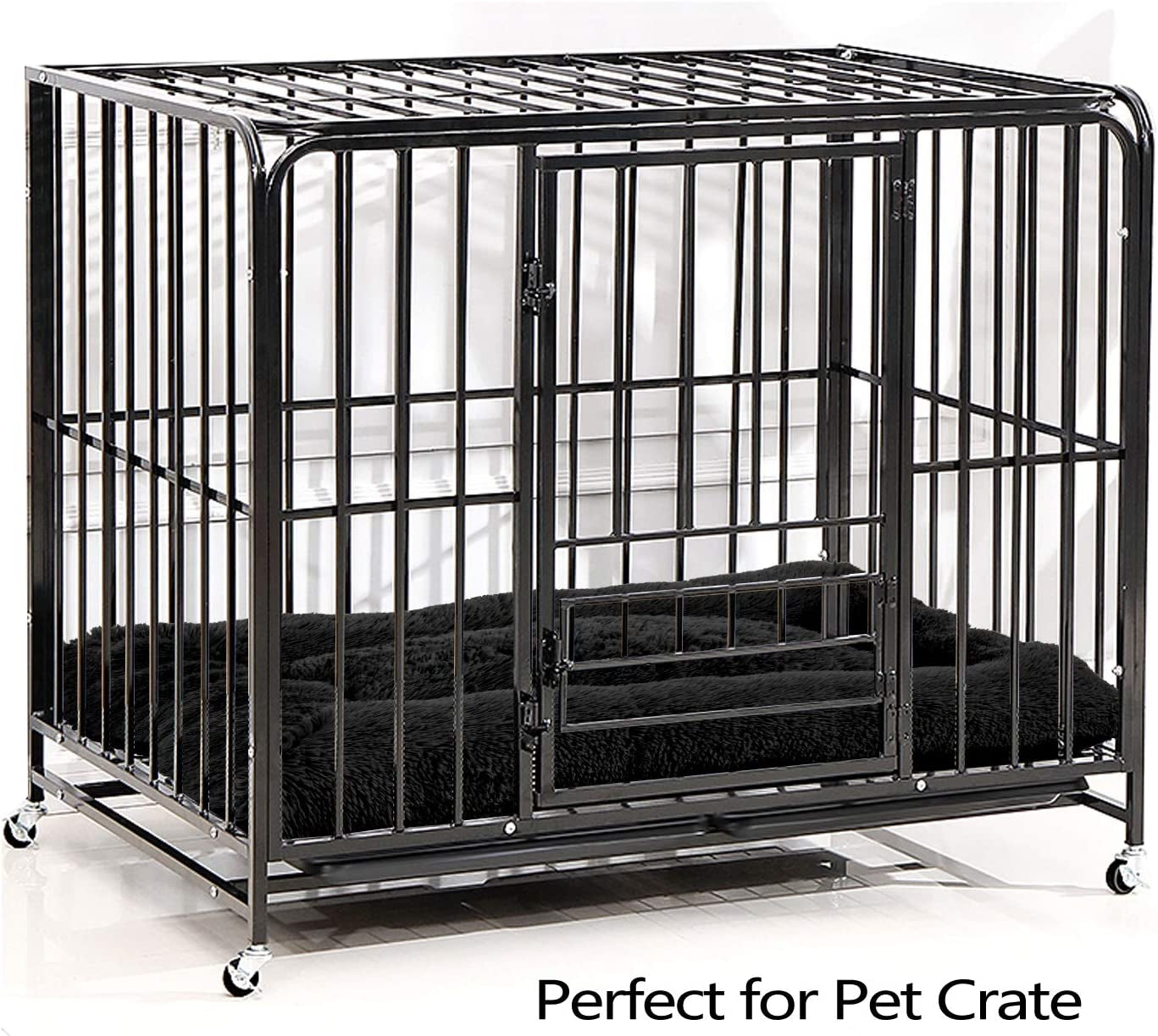 Luxurious Calming Dog Bed - Plush Faux Fur Mat with Non-Slip Bottom for Medium to Large Dogs and Cats