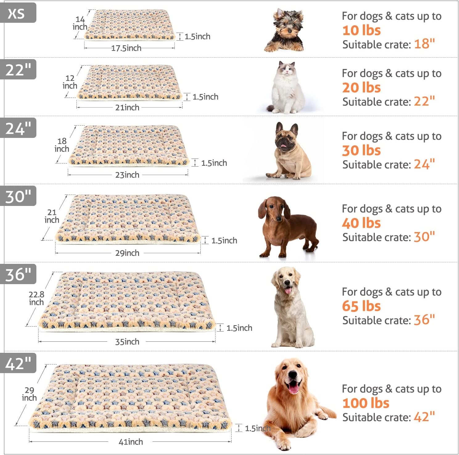 Cozy and Stylish Dog Crate Pad - Ultra Soft Reversible Pet Bed with Star Print for All Breeds, Perfect for Home and Travel - 21 x 12 Inch Brown