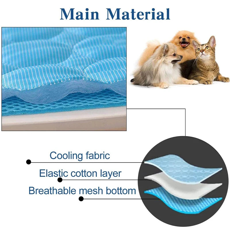 Extra Large Dog Cooling Mat for Summer - Perfect Pet Cold Bed for Small and Big Dogs and Cats - Durable and Comfortable Ice Pad Blanket