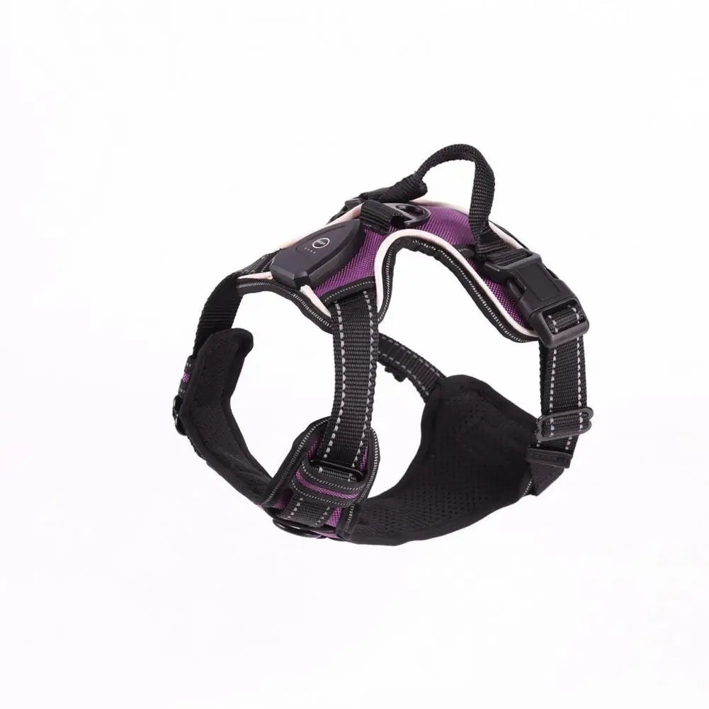 Illuminate Your Night Walks with the Adjustable Rechargeable LED Pet Harness - Perfect for Small to Medium Dogs!