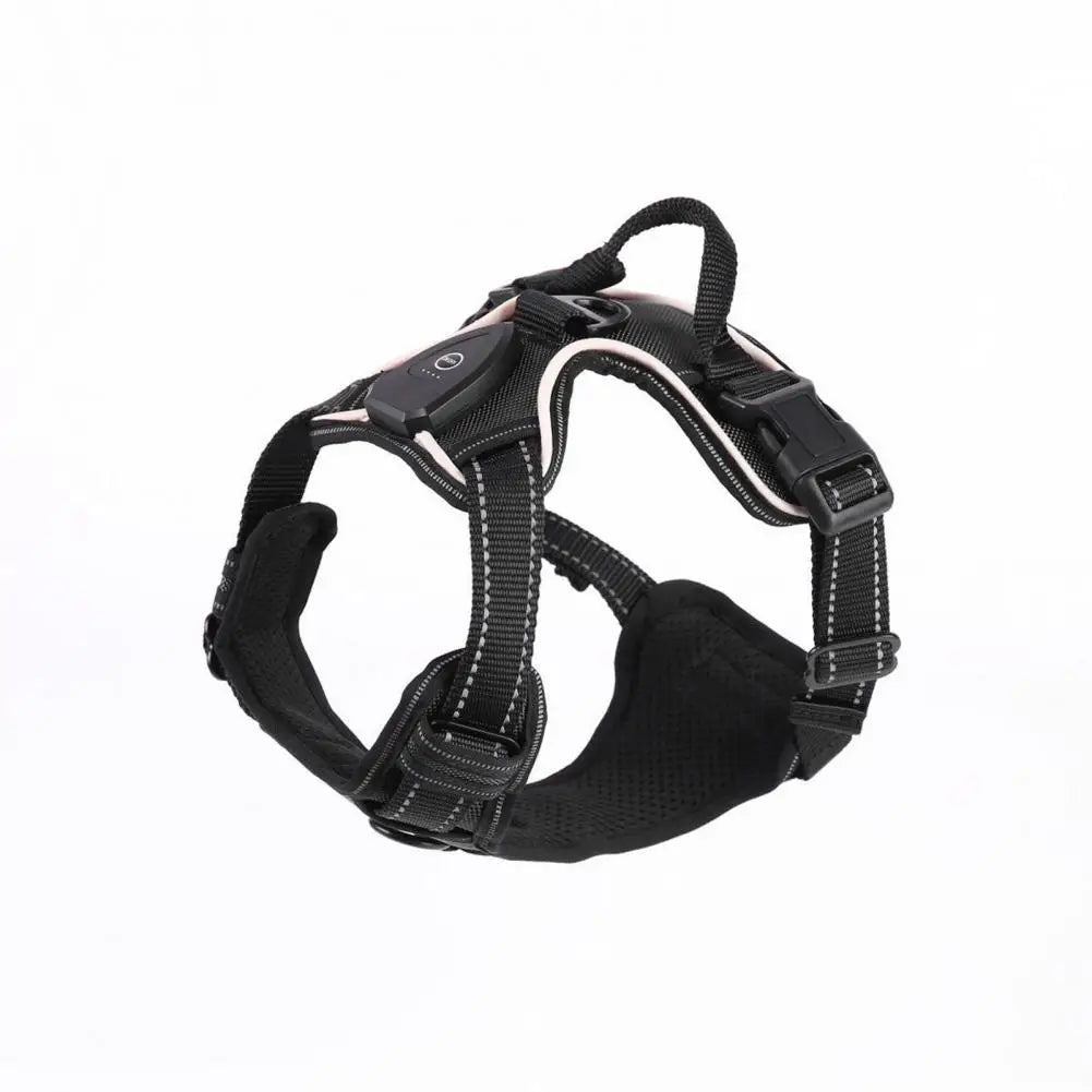 Illuminate Your Night Walks with the Adjustable Rechargeable LED Pet Harness - Perfect for Small to Medium Dogs!
