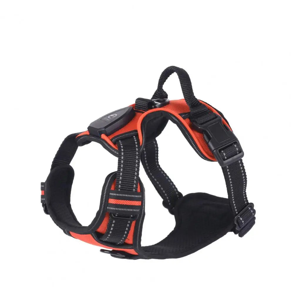 Illuminate Your Night Walks with the Adjustable Rechargeable LED Pet Harness - Perfect for Small to Medium Dogs!