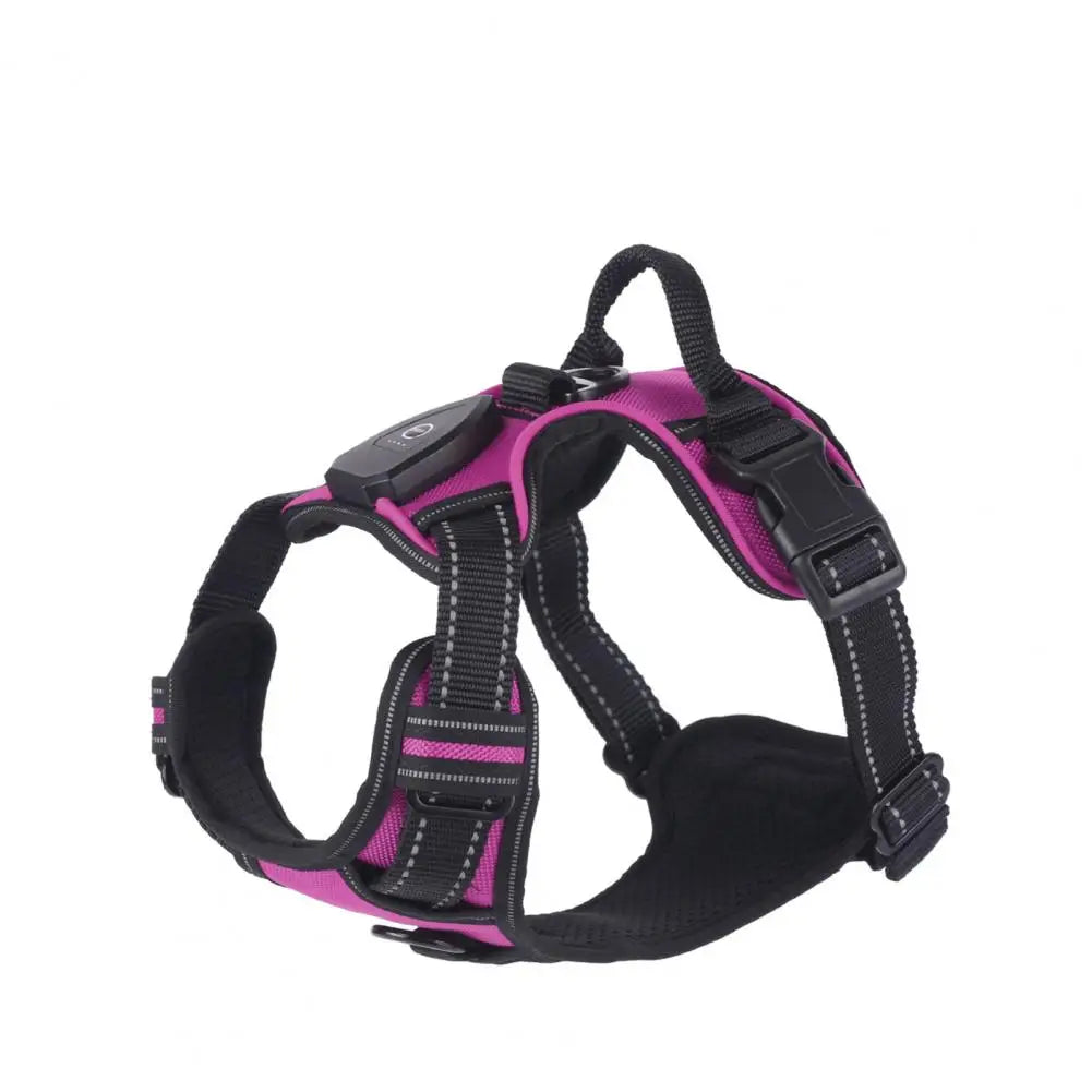 Illuminate Your Night Walks with the Adjustable Rechargeable LED Pet Harness - Perfect for Small to Medium Dogs!