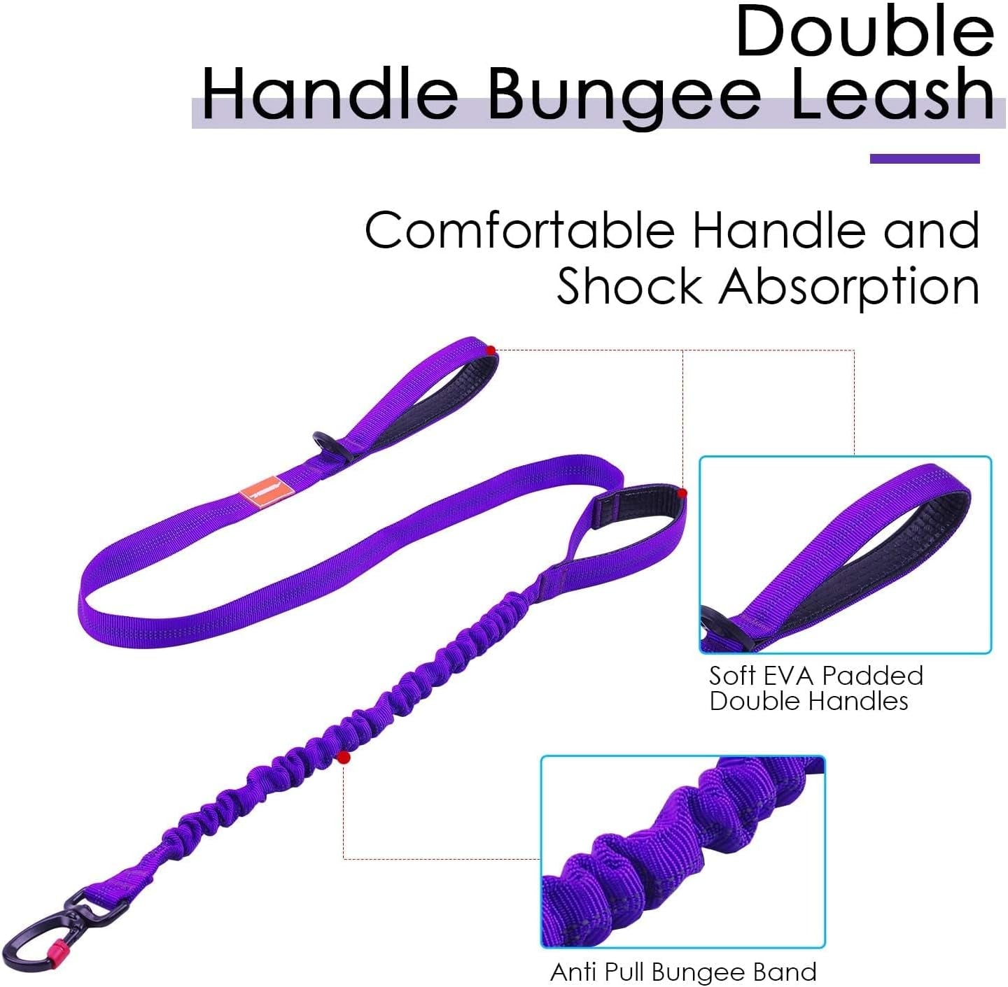 Ultimate No Pull Dog Harness and Leash Set - Reflective Vest with Dual Handle Leash for Maximum Control and Comfort in T-Purple