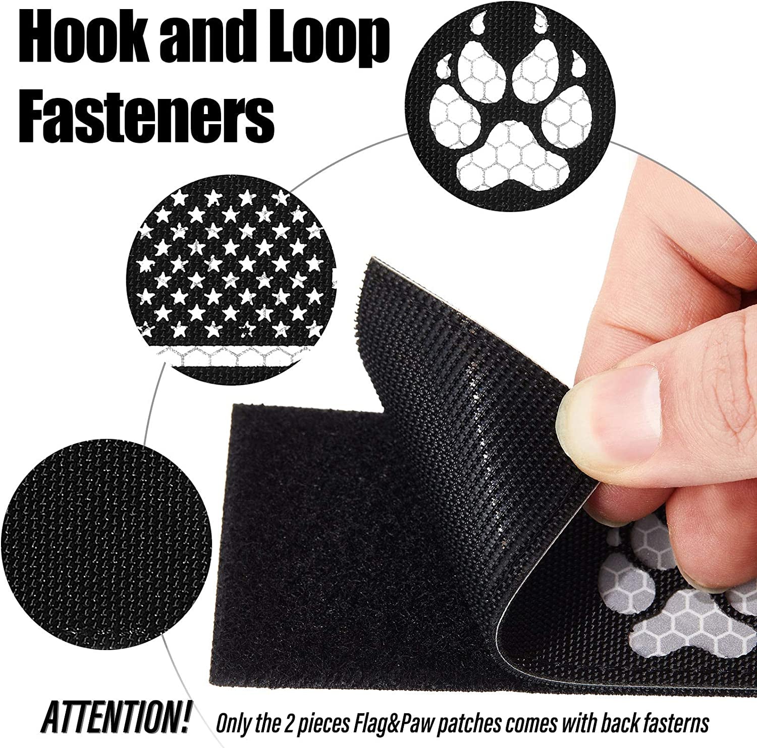 Enhance Your Dog's Safety with 8 Reflective Service Dog Vest Patches - Do Not Pet in Training Tactical Patches with Paw and Flag Designs