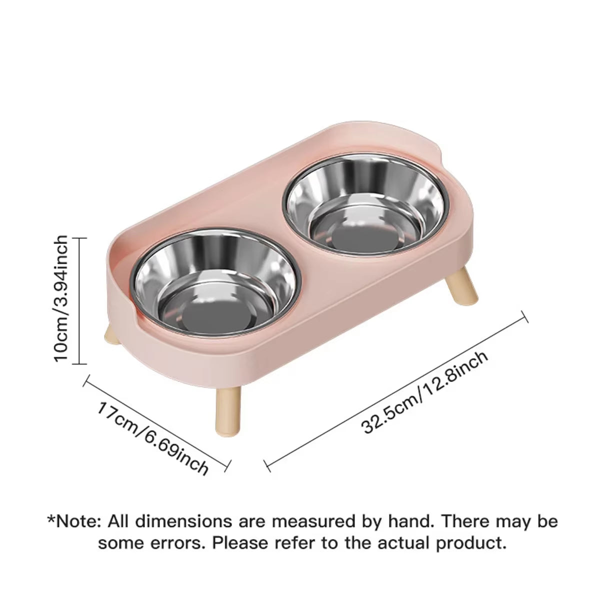 A Colorful Dopamine Pet Double Bowl Fashion Feeding Large Capacity Stainless Steel Dog Bowl Drinking Water Neck Cat Double Bowl