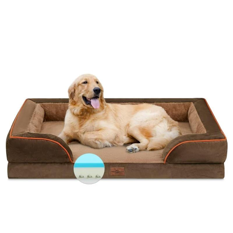 Large Dog Beds Waterproof Orthopedic Foam Dog Beds for Large Dogs Sofa Comfy Pet Bed with Washable Removable Cover & Non-Slip Bottom
