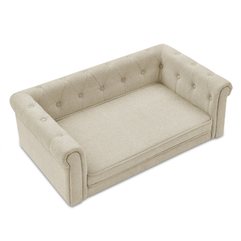 Luxurious Beige Rectangular Pet Bed - Perfect for Medium and Large Dogs