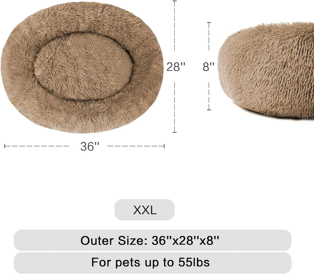 Luxurious Round Dog Bed for Small, Medium, and Large Dogs - Ultra Soft, Machine Washable Comfort in Multiple Sizes and Colors