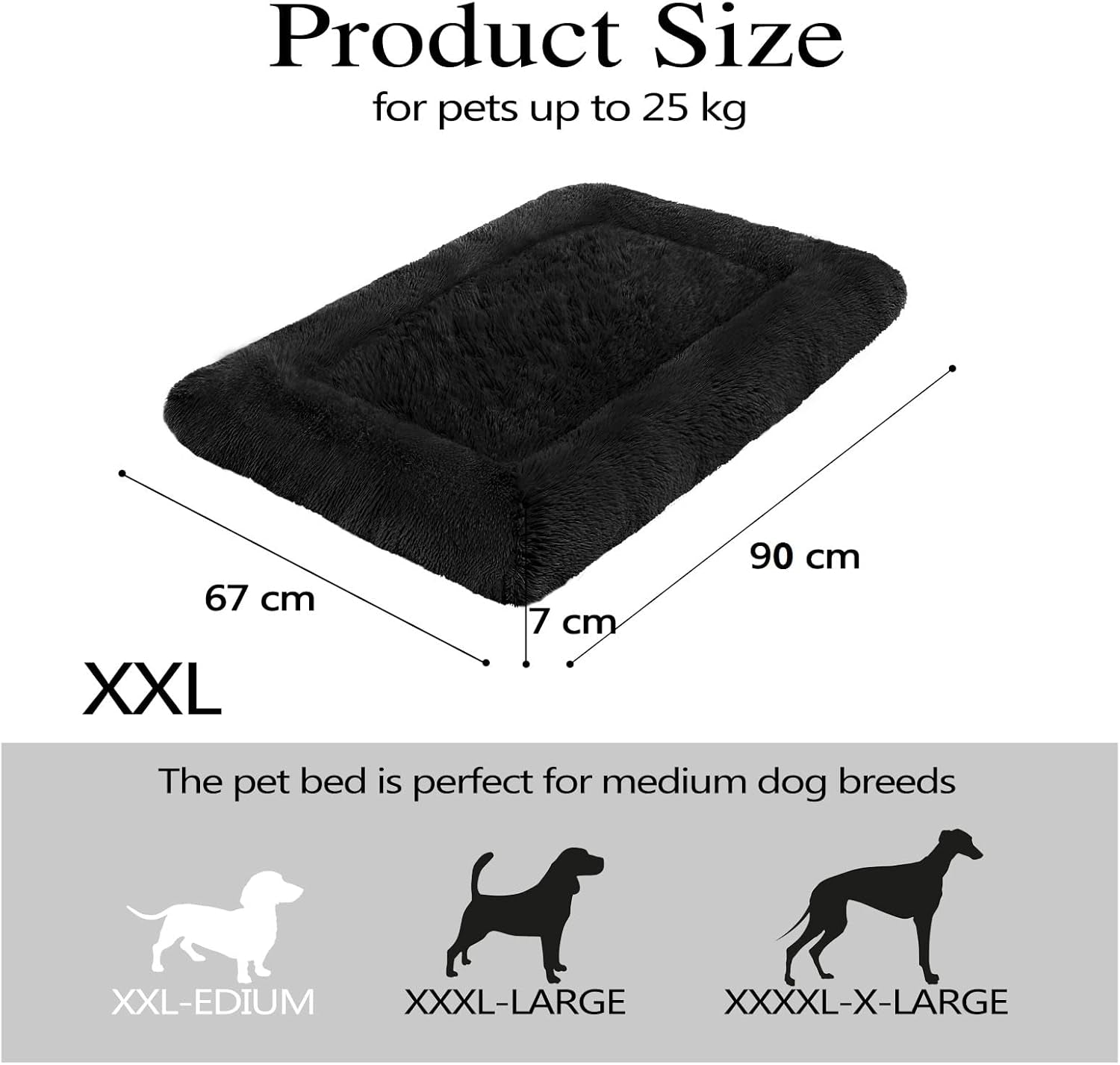 Luxurious Calming Dog Bed - Plush Faux Fur Mat with Non-Slip Bottom for Medium to Large Dogs and Cats