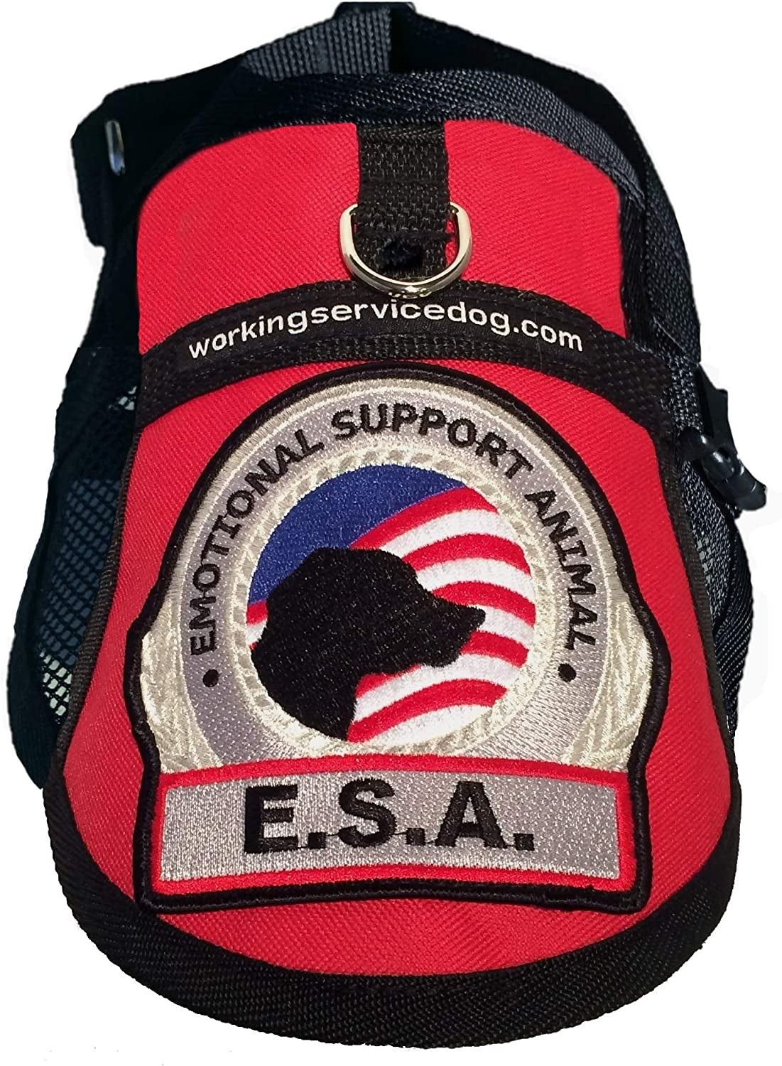 Ultimate Comfort and Support: Premium Emotional Support Dog Vest with Mesh Cooling Panel - Includes 5 Federal Law ESA Handout Cards (For 18" - 22" Girth, Vibrant Red)