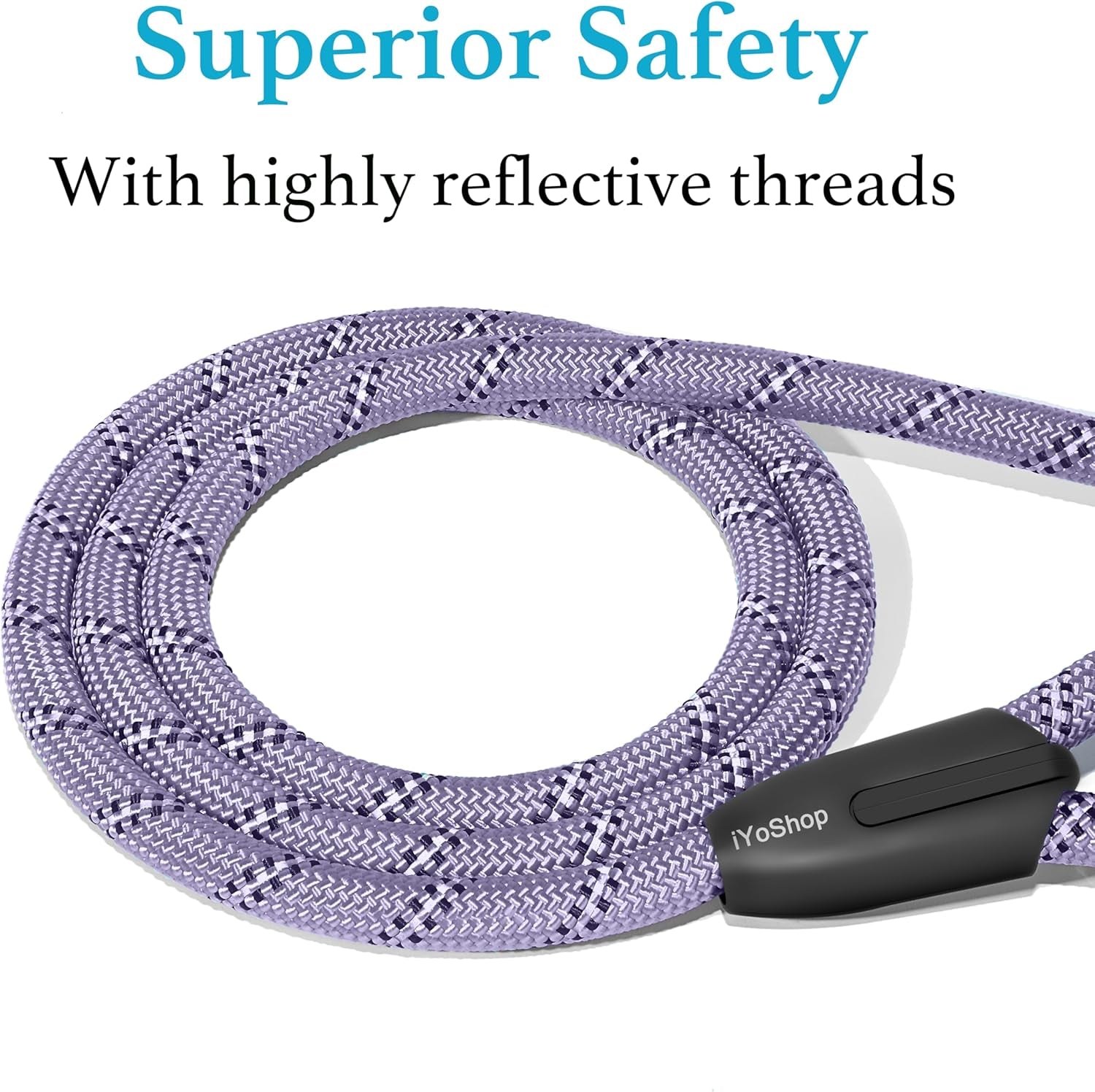 Durable Slip Lead Dog Leash with Padded Handle and Highly Reflective Threads, No Pull Dog Training Leash, (1/2" X 6 FT, Lavender)